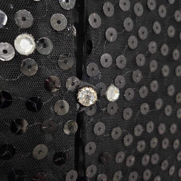 Vintage Christian Dior Robes du Soir Embellished Velvet Evening Black Dress Sz 6 - Picture 7 of 14